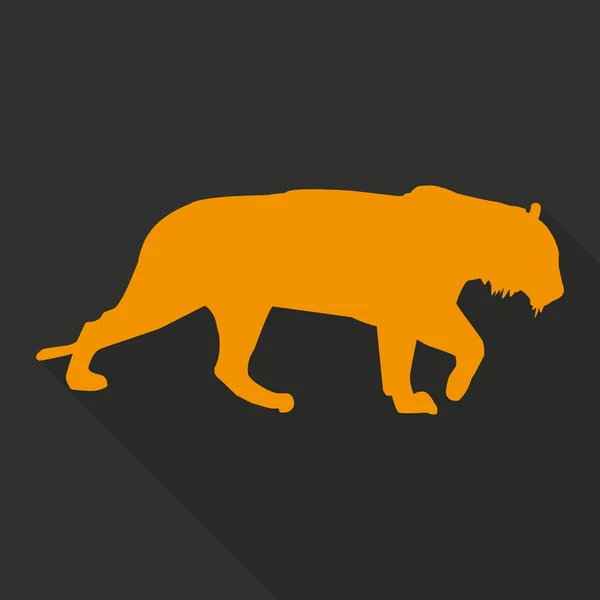 Ikona Tygrys w kolorze pomarańczowym w płaską konstrukcję. Ilustracja wektorowa — Wektor stockowy