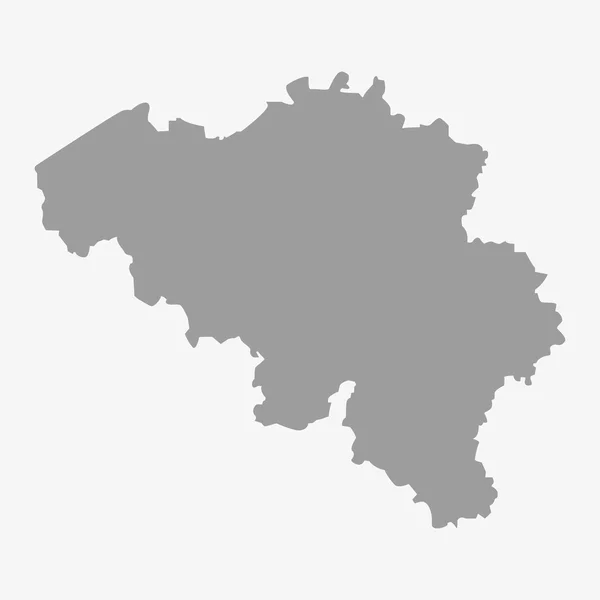 Карта Бельгии в сером на белом фоне — стоковый вектор