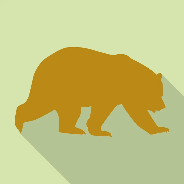 Turuncu renkli düz bir tasarım olarak simge ayı. Vektör çizim — Stok Vektör