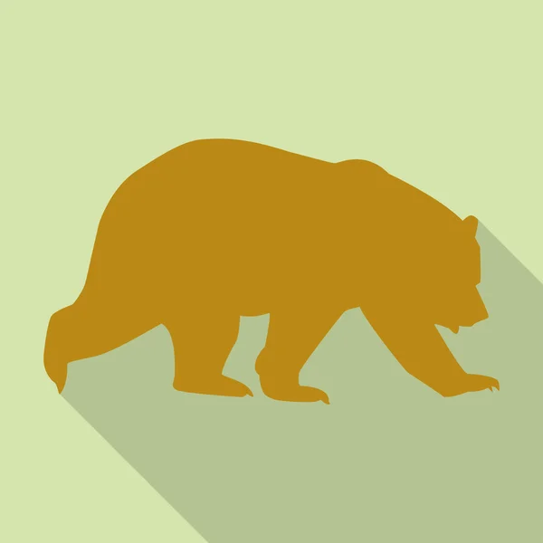 Orso icona in colore arancione in un design piatto. Illustrazione vettoriale — Vettoriale Stock