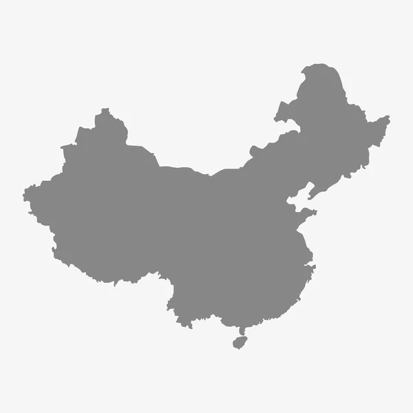 Map of China in gray on a white background — Stock Vector