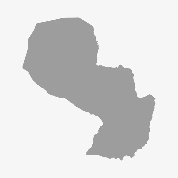 Mapa de Paraguay en gris sobre fondo blanco — Vector de stock