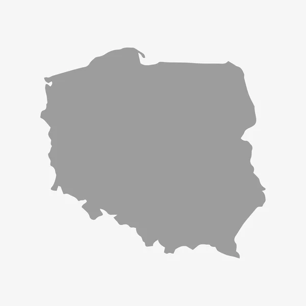 Karte von Polen in grau auf weißem Hintergrund — Stockvektor