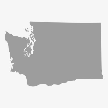Washington State Haritası gri beyaz bir arka plan üzerinde