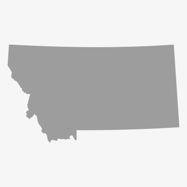 Map the State of Montana in gray on a white background clipart