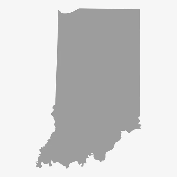 Harita gri beyaz bir arka plan üzerine Indiana Eyalet — Stok Vektör