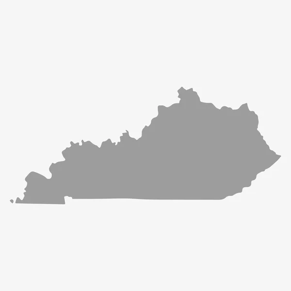 Mapa del estado de Kentucky en gris sobre un fondo blanco — Vector de stock