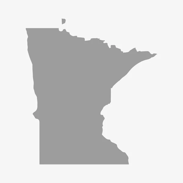 Mapa del estado de Minnesota en gris sobre un fondo blanco — Vector de stock