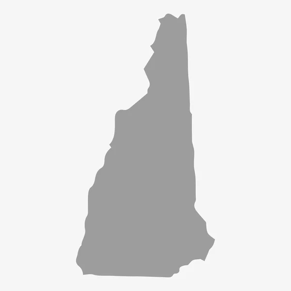 Χάρτης του Νιού Χάμσαιρ κράτους με γκρι χρώμα σε άσπρο φόντο — Διανυσματικό Αρχείο