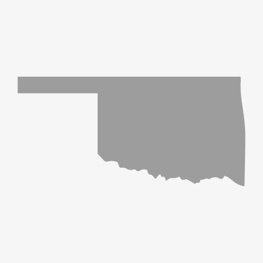 Harita gri beyaz bir arka plan üzerine Oklahoma eyalet