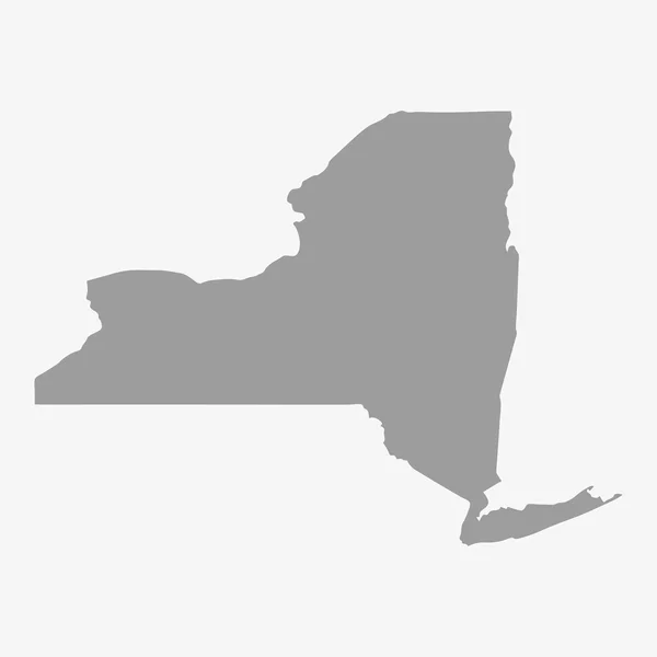 지도 흰색 바탕에 회색으로 뉴욕 주 — 스톡 벡터