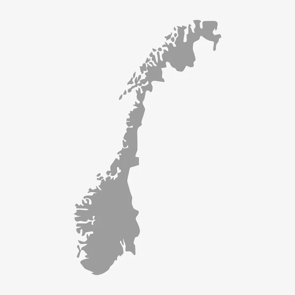 Mapa da Noruega em cinza sobre um fundo branco —  Vetores de Stock