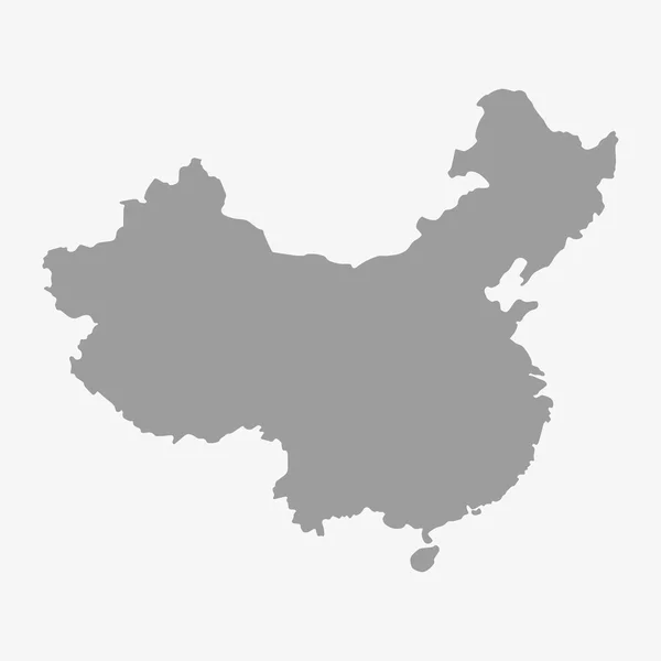 Map of China in gray on a white background — Stock Vector