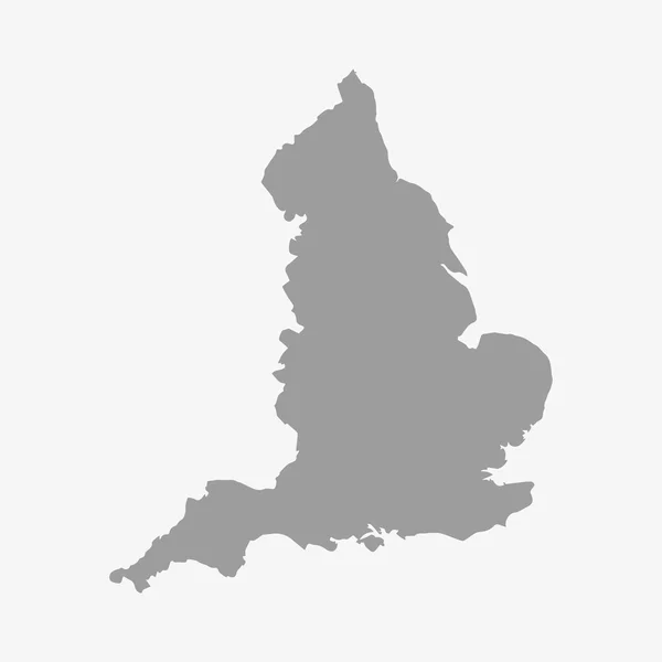Karta över England i grå på vit bakgrund — Stock vektor