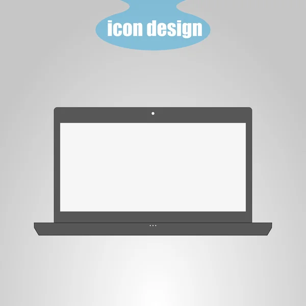 Icône de l'ordinateur portable en couleur grise — Image vectorielle