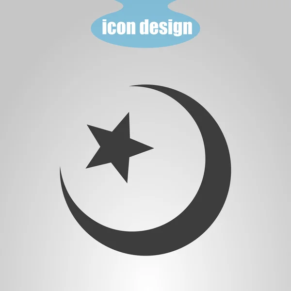 Estrella y media luna. Símbolo islámico — Archivo Imágenes Vectoriales