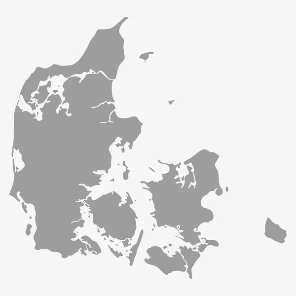 Mapa de Dinamarca en gris sobre fondo blanco — Archivo Imágenes Vectoriales