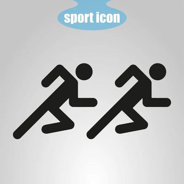 Icon of the two athletes running — Stock Vector