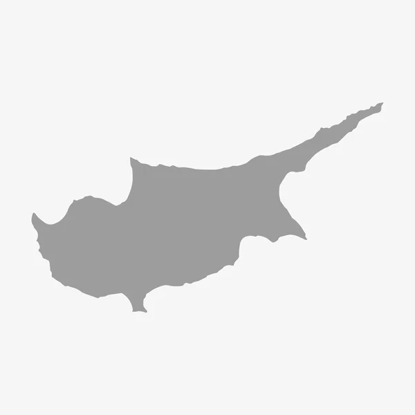 Χάρτης της Κύπρου με γκρι χρώμα σε άσπρο φόντο — Διανυσματικό Αρχείο