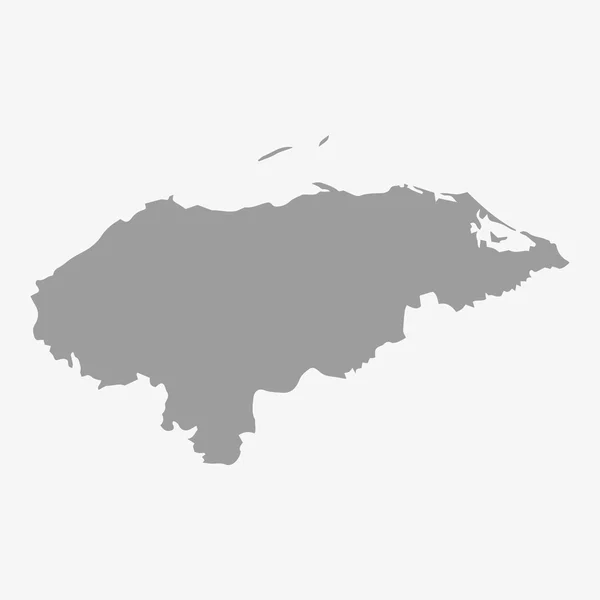 Honduras mapa em cinza sobre um fundo branco — Vetor de Stock