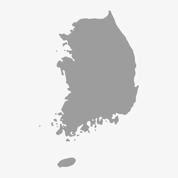 Mapa z Korei Południowej w szary na białym tle — Wektor stockowy