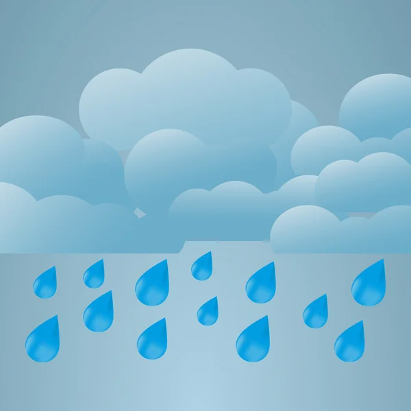 Illustration der Wetterbedingungen. Starkregen — Stockvektor