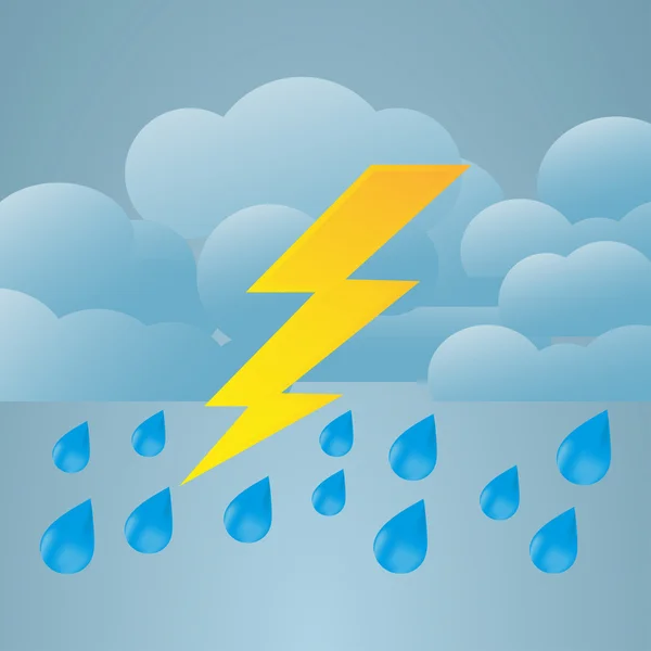 Illustration der Wetterbedingungen. Starkregen und Gewitter — Stockvektor