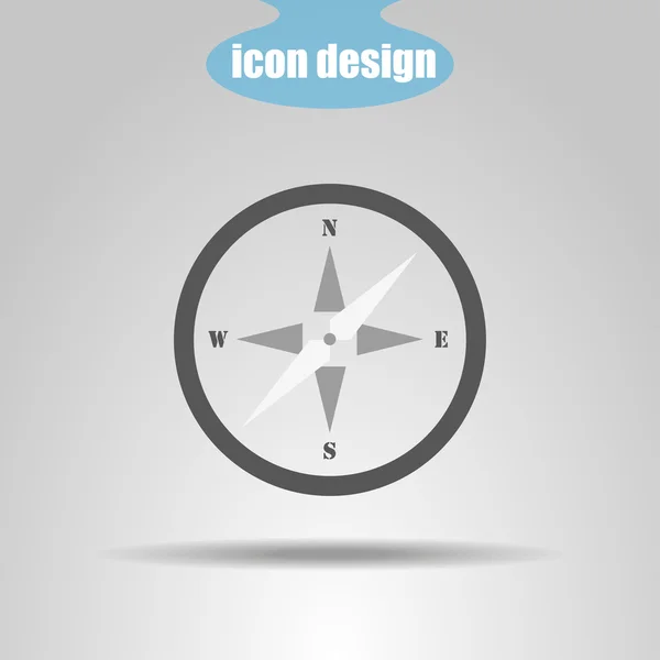 Icône boussole en couleur grise — Image vectorielle