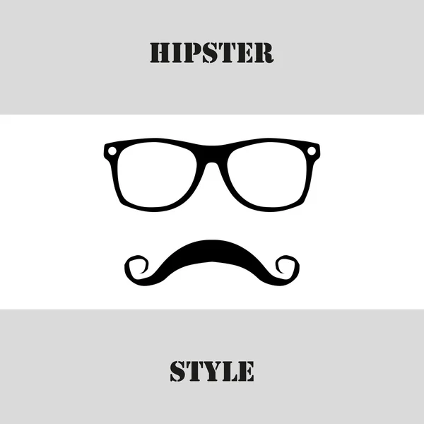 Hipster style. Glasses and mustache — Stock Vector