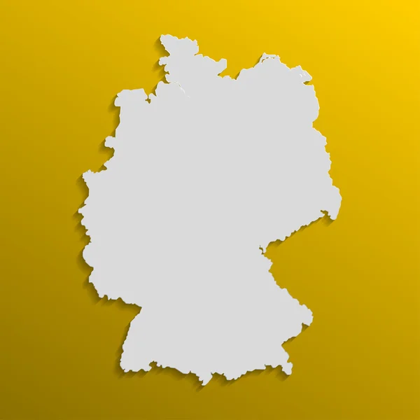 Alemania mapa en gris con sombras y gradientes sobre un fondo naranja — Vector de stock