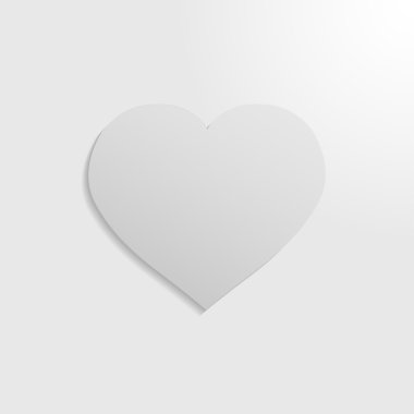 Gradyanlar ve gölgeler beyaz bir arka plan üzerinde kalp