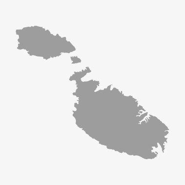 Gri beyaz bir arka plan üzerinde Malta Haritası