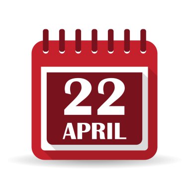 Düz takvim apps simgesi. 22 Nisan Dünya günü