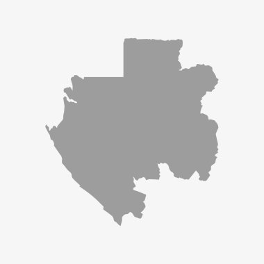 Gri beyaz bir arka plan üzerine Gabon Haritası