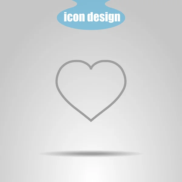 Icône coeur avec ombre — Image vectorielle