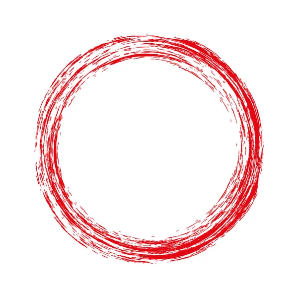 Runder roter Rahmen mit Grunge — Stockvektor