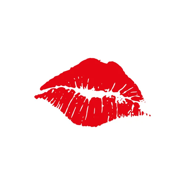 Empreinte rouge des lèvres féminines — Image vectorielle