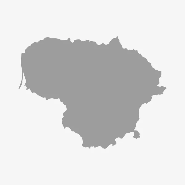 Литва карту-сірого кольору на білому фоні — стоковий вектор