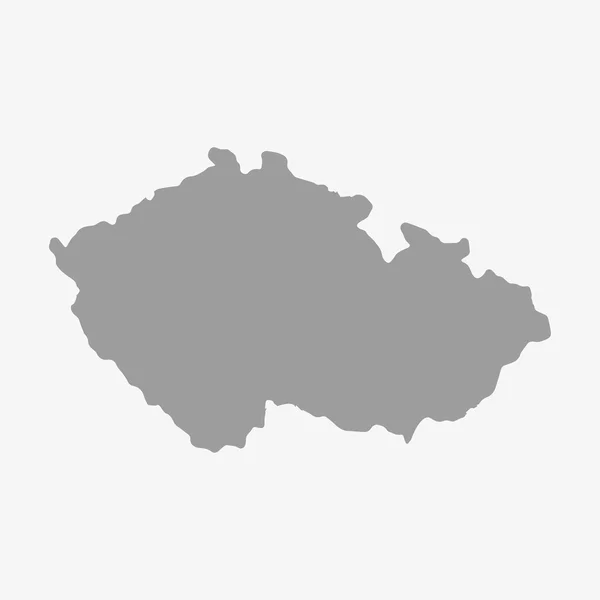 Tjeckien karta i grå på vit bakgrund — Stock vektor