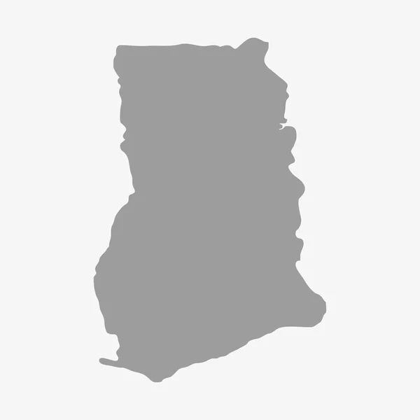 Ghana mapa en gris sobre un fondo blanco — Vector de stock