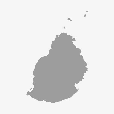 Mauritius Haritası gri beyaz bir arka plan üzerinde