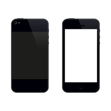Smartphone ön ve arkadan görünüm