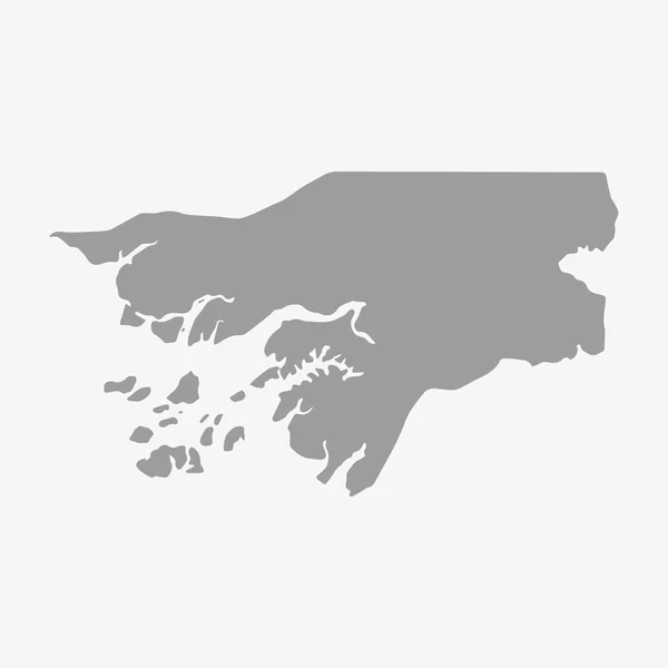 Mapa de Guinea-Bissau en gris sobre fondo blanco — Vector de stock