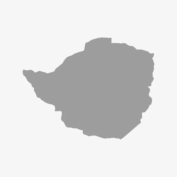 Zimbabwe karta i grå på vit bakgrund — Stock vektor