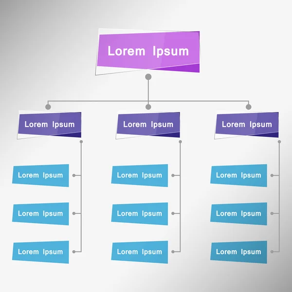 Farbkarte Organigramm-Infografik, mehrfarbige, Business-Struktur-Konzept, Business-Flussdiagramm Arbeitsprozess, Vektorillustration. — Stockvektor