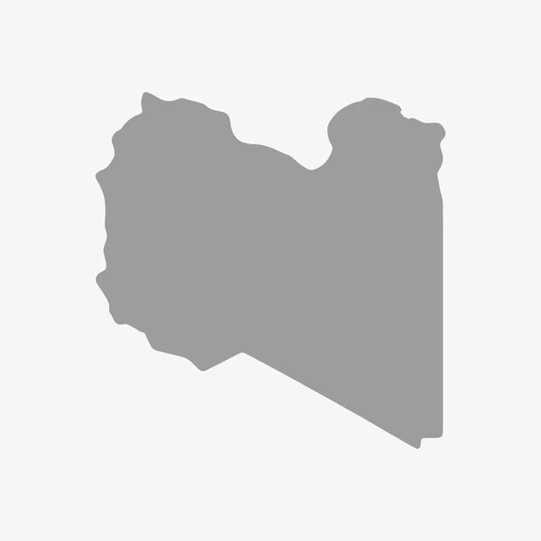 Mappa della Libia in grigio su sfondo bianco — Vettoriale Stock