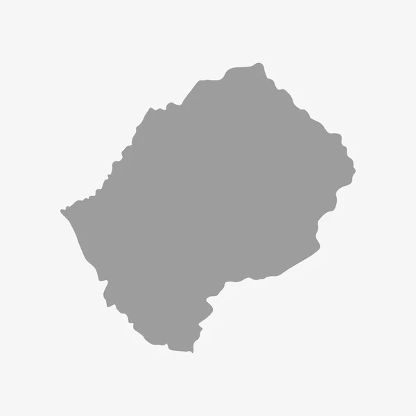 Lesotho karta i grå på vit bakgrund — Stock vektor