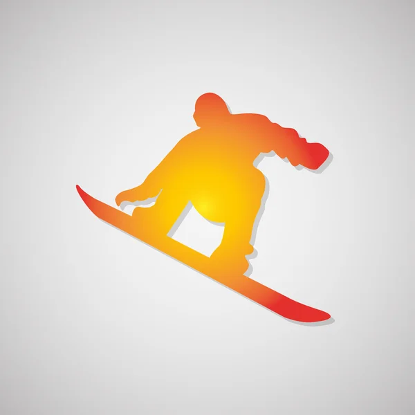 Gölge ile snowboard simgesi — Stok Vektör