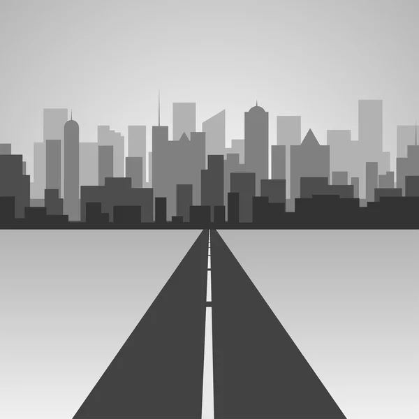 Vektor illustration.highway silhouette .city skyline — Stockvektor