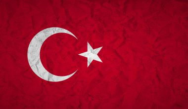 Buruşuk kağıt ve grunge etkisi ile Türkiye'nin bayrak
